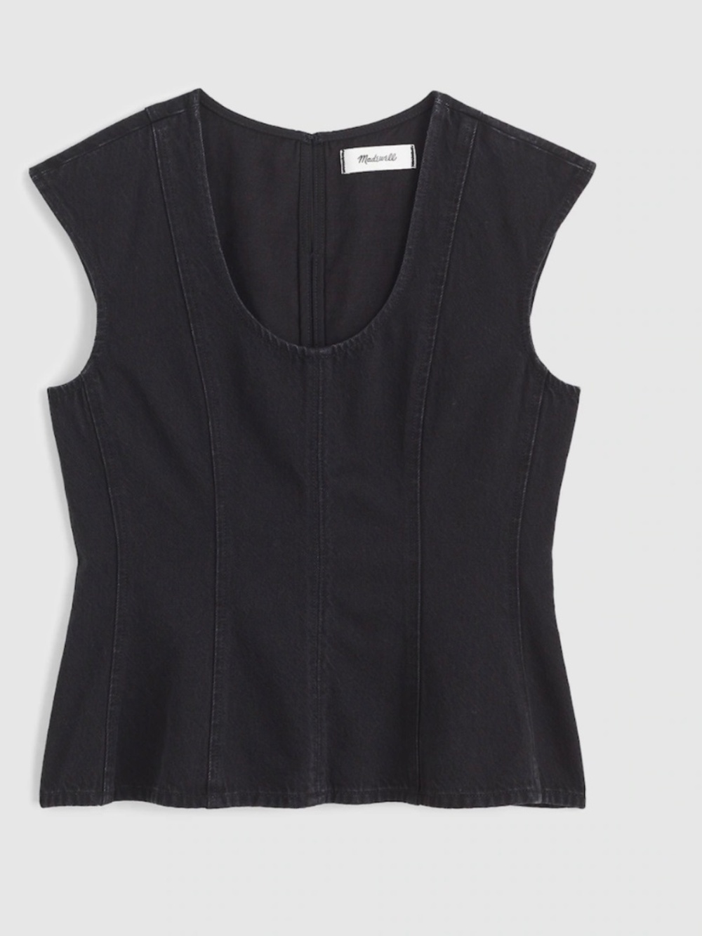 NEW Madewell Women’s Airy Denim Seamed Scoopneck Top 12